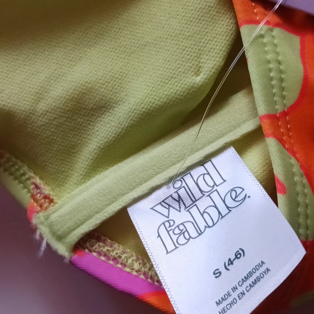 Women's Scoop Front Bralette Bikini Top - Wild Fable Size Small Bright Colors - Picture 6 of 7